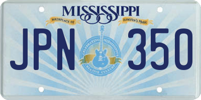 MS license plate JPN350
