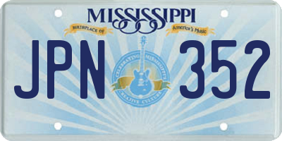 MS license plate JPN352