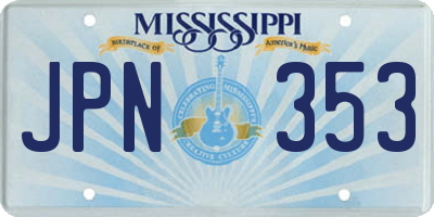 MS license plate JPN353