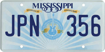 MS license plate JPN356