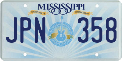 MS license plate JPN358