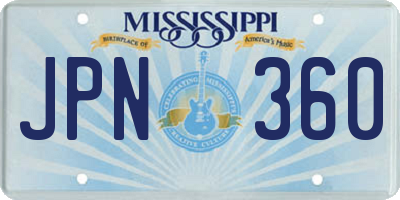MS license plate JPN360