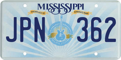 MS license plate JPN362