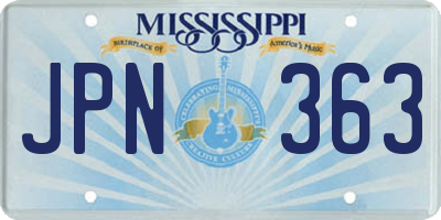 MS license plate JPN363