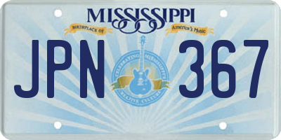 MS license plate JPN367