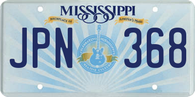 MS license plate JPN368