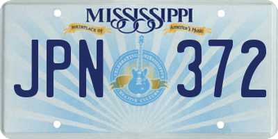 MS license plate JPN372