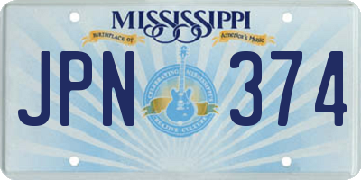 MS license plate JPN374