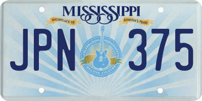MS license plate JPN375