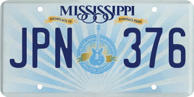 MS license plate JPN376