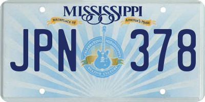MS license plate JPN378