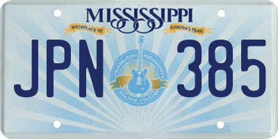 MS license plate JPN385