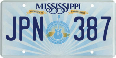 MS license plate JPN387