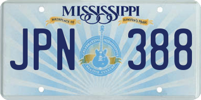 MS license plate JPN388