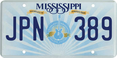 MS license plate JPN389