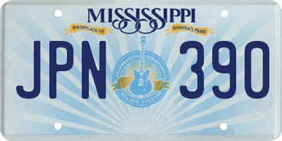 MS license plate JPN390