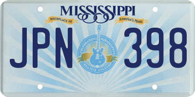 MS license plate JPN398