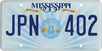 MS license plate JPN402