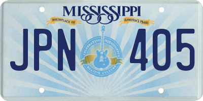 MS license plate JPN405