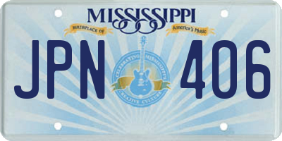 MS license plate JPN406