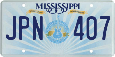 MS license plate JPN407
