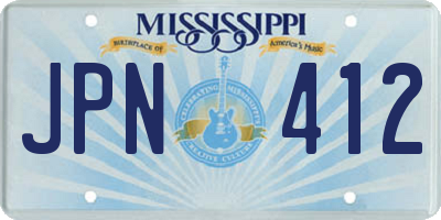 MS license plate JPN412