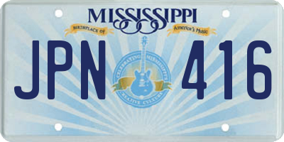 MS license plate JPN416