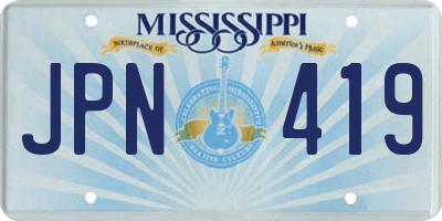 MS license plate JPN419