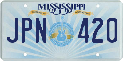 MS license plate JPN420