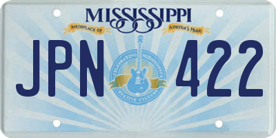 MS license plate JPN422