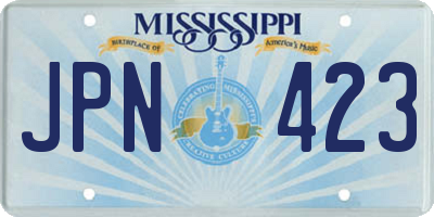 MS license plate JPN423