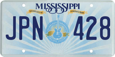 MS license plate JPN428