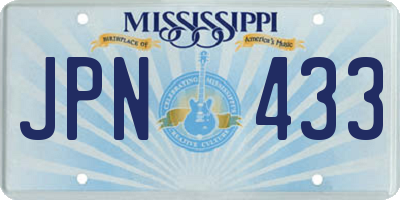 MS license plate JPN433