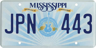 MS license plate JPN443