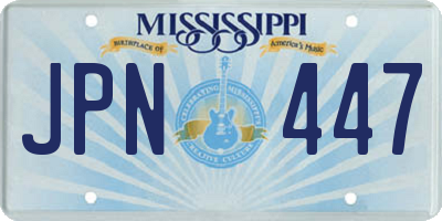 MS license plate JPN447