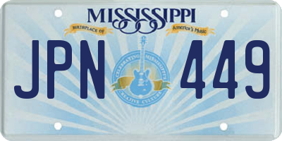 MS license plate JPN449