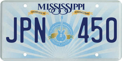 MS license plate JPN450