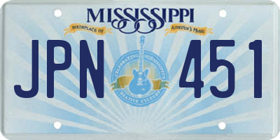 MS license plate JPN451