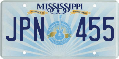 MS license plate JPN455