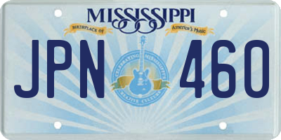 MS license plate JPN460