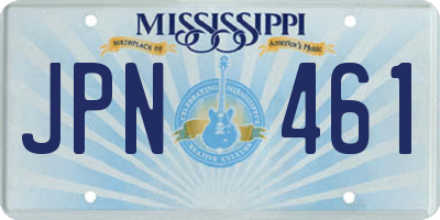 MS license plate JPN461