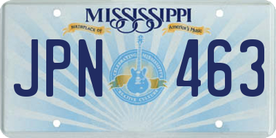 MS license plate JPN463