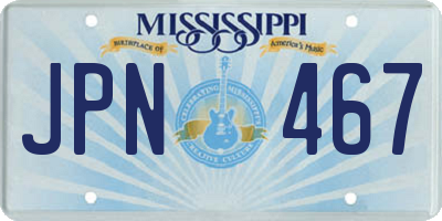 MS license plate JPN467