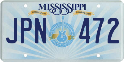MS license plate JPN472