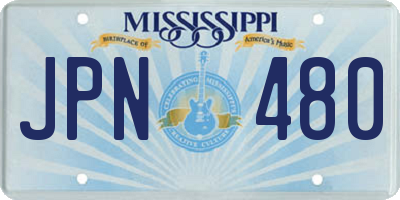 MS license plate JPN480