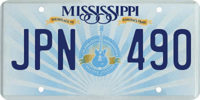 MS license plate JPN490