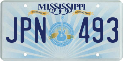 MS license plate JPN493