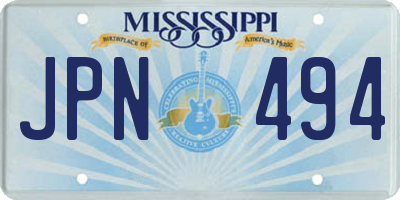 MS license plate JPN494