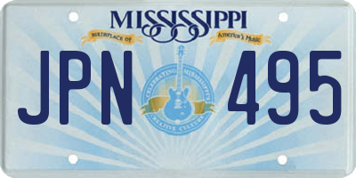 MS license plate JPN495