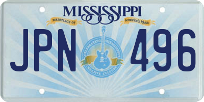 MS license plate JPN496